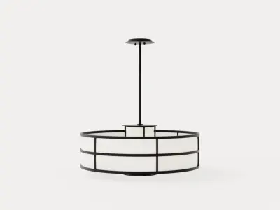 Discus Chandelier - Graphite Low-poly 3D model