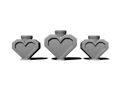 Candlestick heart 3D print model