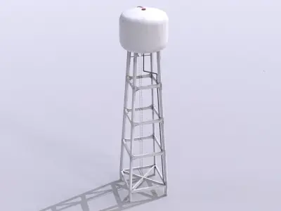 Water tower 2 Low-poly 3D model