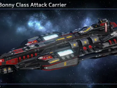 Spaceship Anne Bonny Pirate Attack Carrier Low-poly 3D model