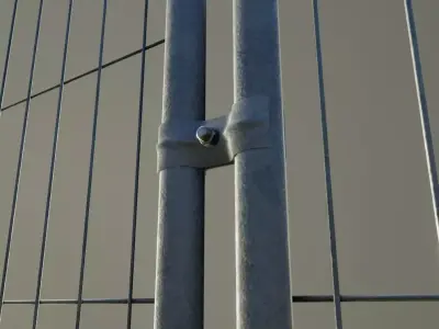 Stone Bases Construction Fence Array-Setup Low-poly 3D model