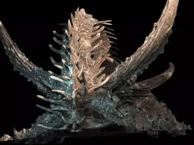 DArk Alien Dragon God Bone In space 4  3D model