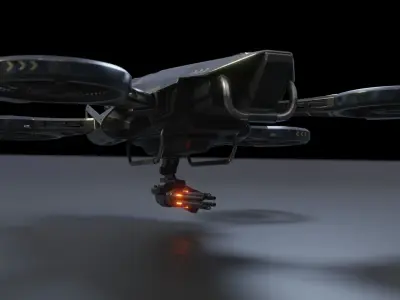 Sci-fi drone Low-poly 3D model Low-poly
