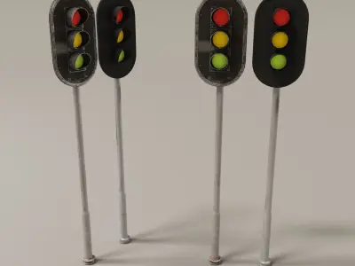 Trafic lights Kit collection of trafic lights 3D model