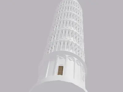 World Landmark Leaning Tower of Pisa Low-poly 3D model