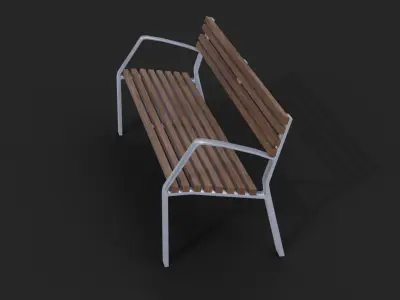 Romantico Barcelona Bench Low-Poly Low-poly 3D model