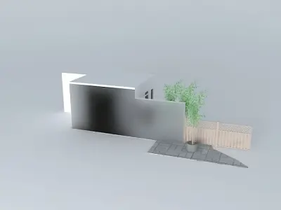 kitchen set house with tree 3D model