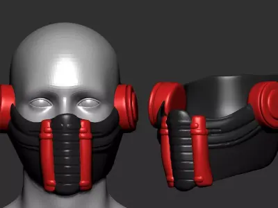 gas mask high poly sculpt 3d printable 3D model
