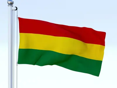 Animated Bolivia Flag Low-poly 3D model