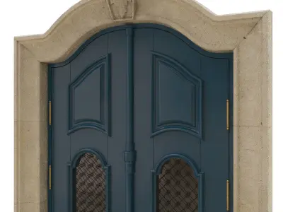 Entrance classic door 17 3D model