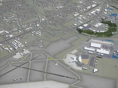 Charleston - International Airport - CHS Low-poly 3D model