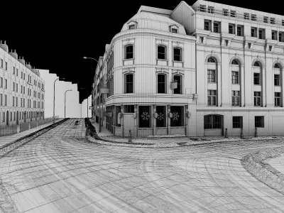 Snowy Streets of London Low-poly 3D model