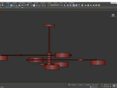 Nordic Starburst LED Ceiling Chandelier Low-poly 3D model