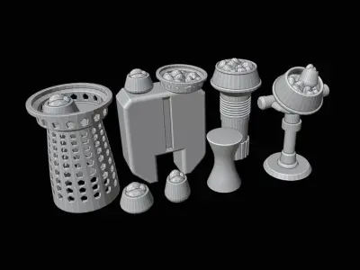 Mos Eisley Street Vendor Props 3D Printable Legion Scale 3D print model
