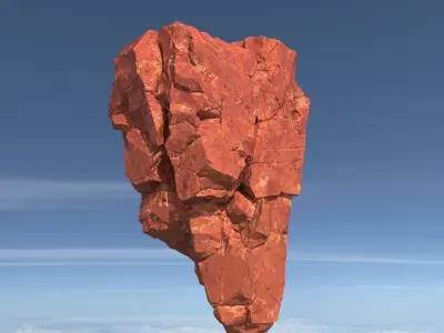 Low poly Sandstone Floating Island Rock Pack 211205 Low-poly 3D model