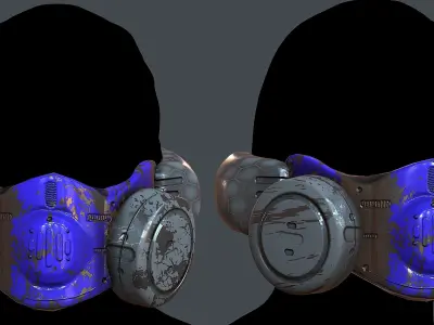 Gas mask helmet 3d model scifi Low-poly  Low-poly 3D model 494