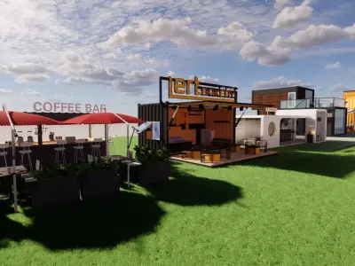Container coffee shop-7 3D model