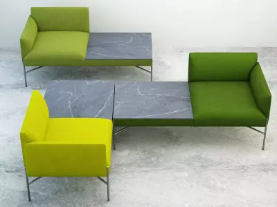 Armchair Set lounge chair with top 3D model