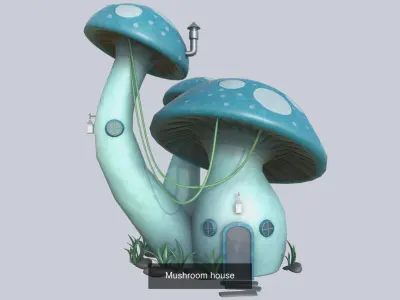 Mushroom house collection 3D Model Pack