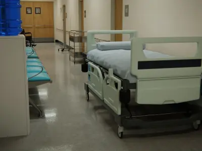 Hospital Corridor 3d Scene Low-poly 3D model