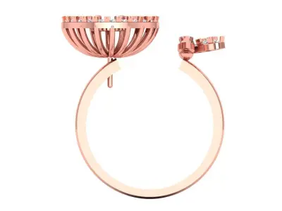 Solitaire Wedding Engagement Women Rings Toi Et Moi Ring 3D print model