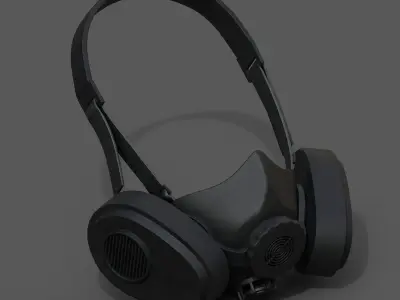 Gas mask helmet 3d safety plastic mask protection pollution  Low-poly 3D model