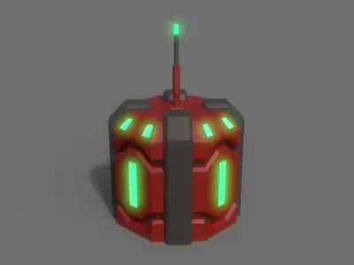 PBR Sci-Fi Building A03 Low-poly 3D model