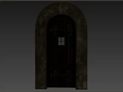 Medieval Door Low-poly 3D model 40
