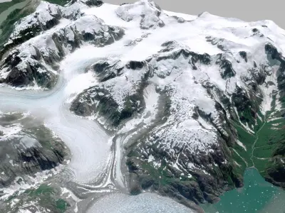 Mountain landscape Shakes glaiser 3D model