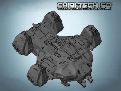 CHIBI-TECH SD - RAXA II  ARMORED HEAVY DROPSHIP 3D print model