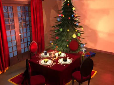 xmas dining room 3D model