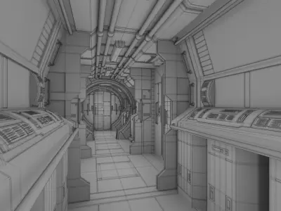 Spaceship Interior C HD 3D model