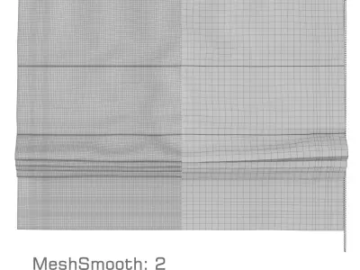 Roman Curtains 153 Linen Blend Flat Roman Shades Double ribbon 3D model