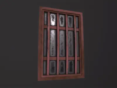 Metal window 3D Model Low-poly 3D model