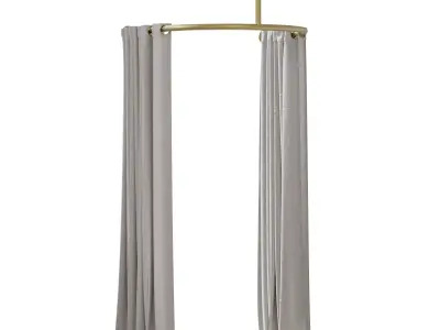 Curtain HE-No 09 Clothing Store Fitting Room Curtain 01 3D model