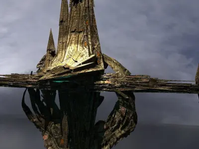 Sunlight Angelic Golden bridge 1 3D model