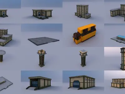 military Buildings 3D Model Pack