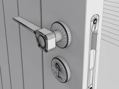 Jeld-Wen Internal White Moulded Newark Woodgrain Door 3D model