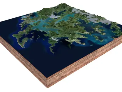 Marlborough Sounds New Zealand 3D model