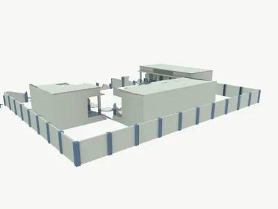 Destroyed School Low-poly 3D model