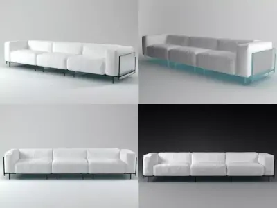 Crystal threeseater sofa 3D model
