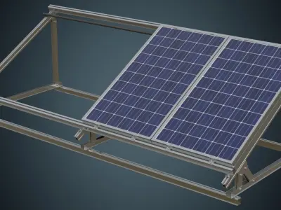 Solar Cell 1A Low-poly 3D model