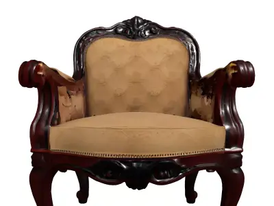 Ornate Classic Armchair 3D Model Low-poly 3D model