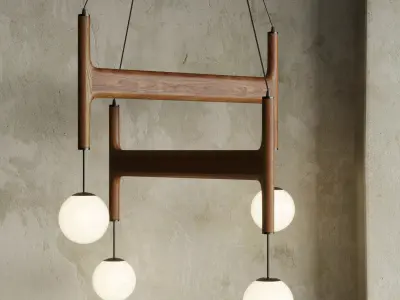 Astra 3 Suspension Lamp by Porada pendant light Low-poly 3D model