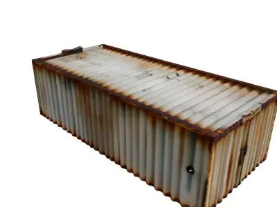 Rusty Corrugated Metal Double Doors Low-poly 3D model