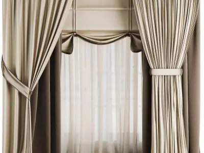 Silk and Cotton Curtain  Low-poly 3D model purchase