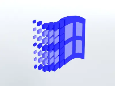 Windows 95 Logo v1 005 Free low-poly 3D model