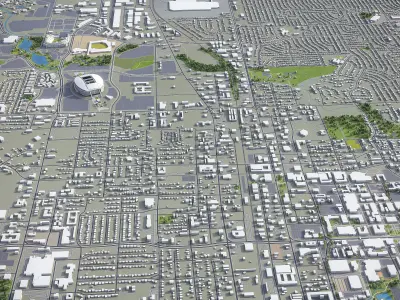 Arlington - Texas - City 3D Model Low-poly 3D model