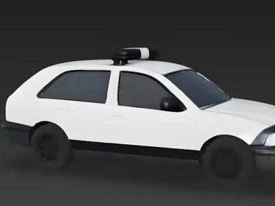 Stylized Patrol Car 3D Model 3D Model Low-poly 3D model
