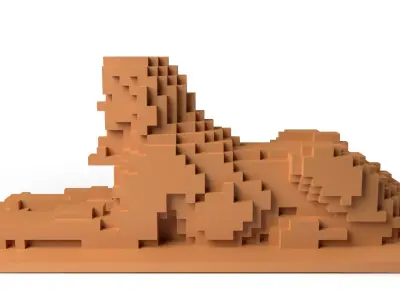 HumanSphinx Minecraft Voxel Low-poly 3D model